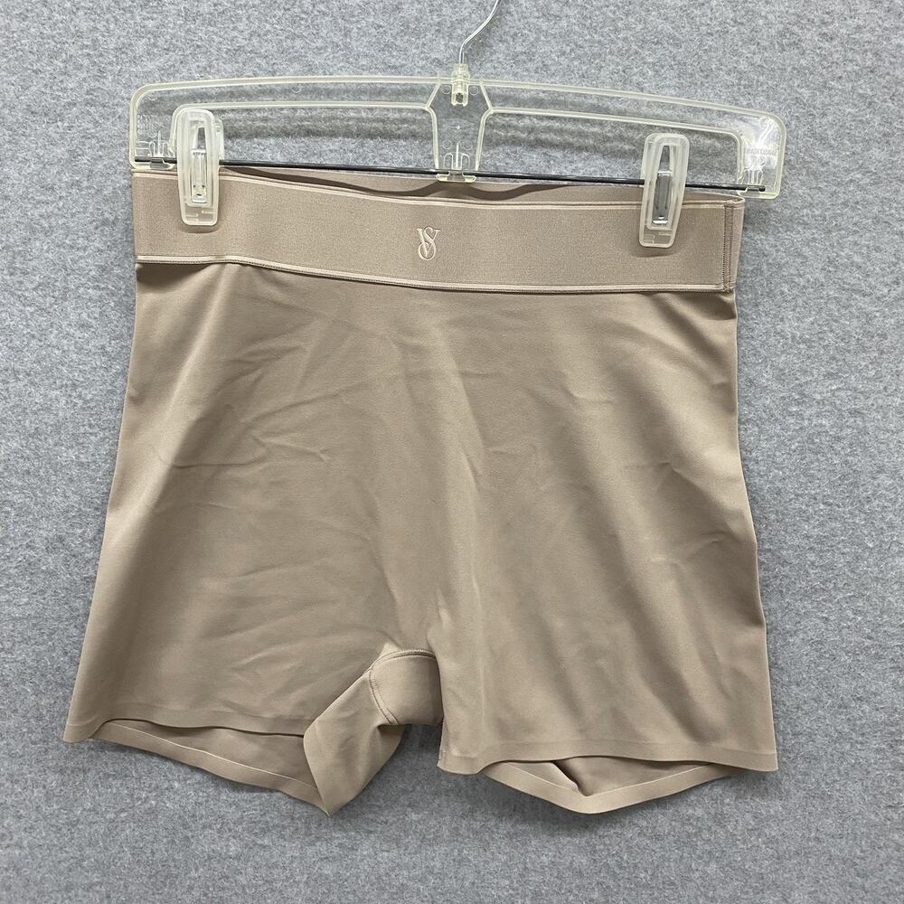 Victoria's Secret VS Logo Elastic Waistband Seamless Thigh Short Beige Large
